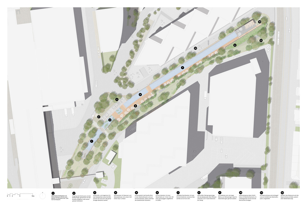 Gleispool Dreispitz: piscine naturelle sur un ancien site industriel