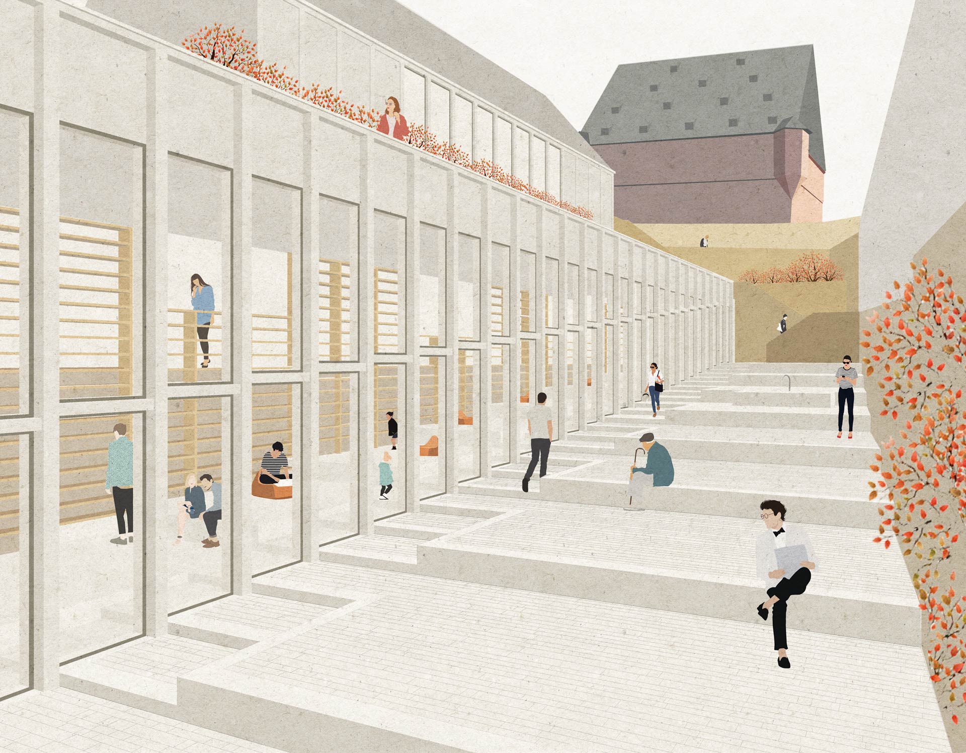 Transformation du bâtiment et extension en bibliothèque municipale